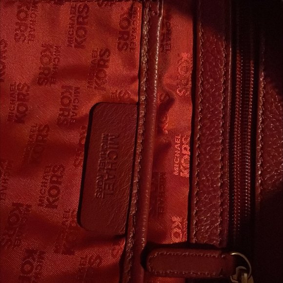 Michael Kors Fulton Gold Logo Leather Satchel - Picture 3 of 4